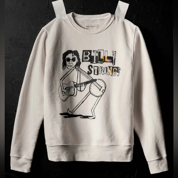 imogene + willie Tops - Imogene + Willie X Billy Strings Cream Graphic Cotton Unisex Sweatshirt RARE
